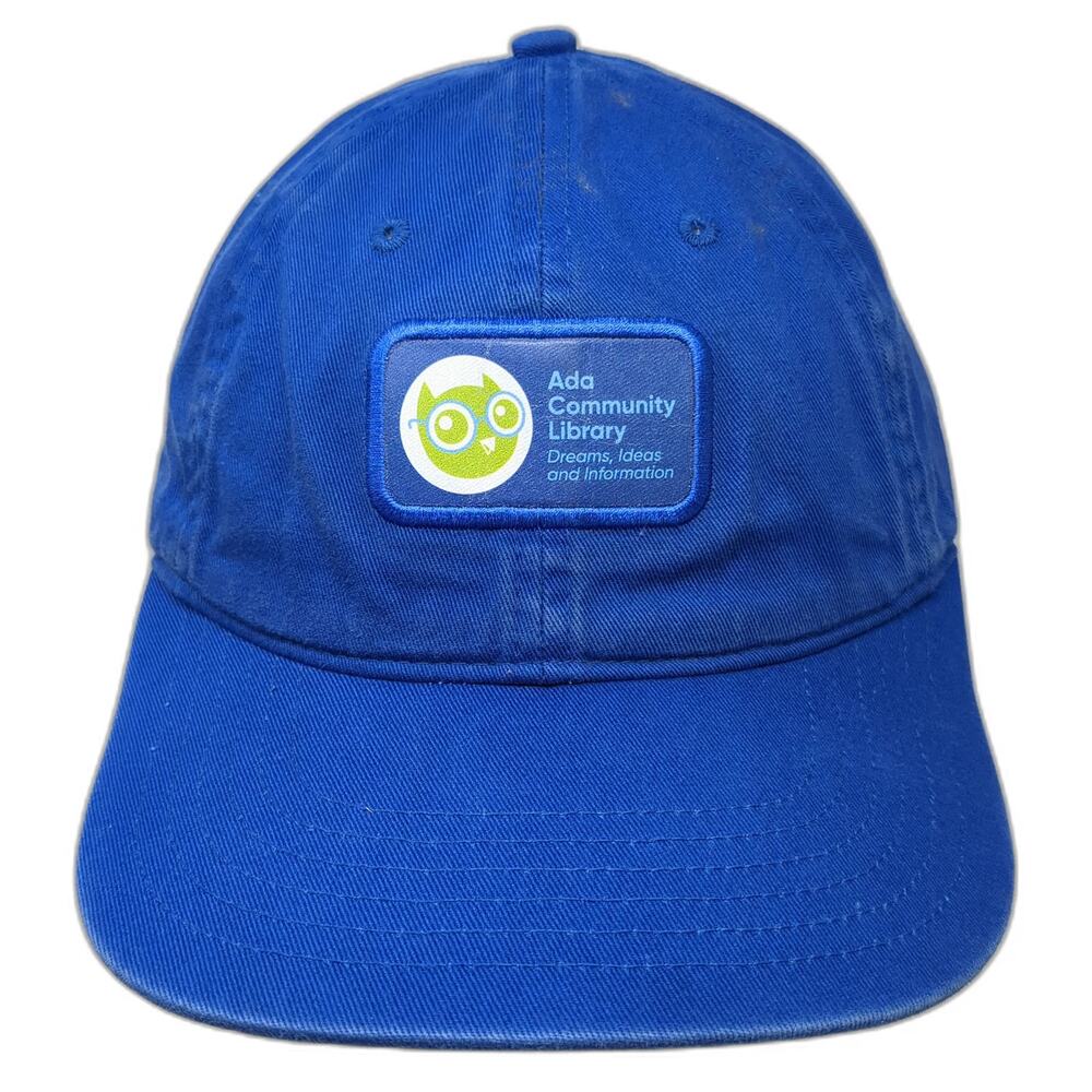 econscious Baseball Cap Blue One Size Organic Cotton Library Patch Strapback Hat